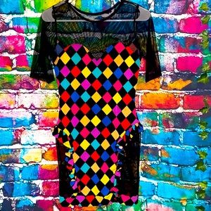 Color block mesh dress 🎨